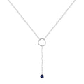 Blue Sapphire Drop Necklace by Fine Color Jewels
