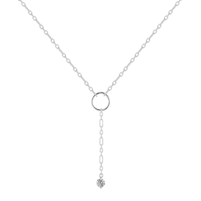 White Topaz Drop Necklace by Fine Color Jewels