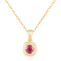 Ruby Halo Necklace by Fine Color Jewels