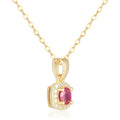 Ruby Halo Necklace by Fine Color Jewels