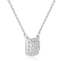White Topaz Encrusted Pendant Necklace by Fine Color Jewels