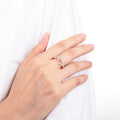 0.45 Ct Marquise White Sapphire Prong Silver Leaf Ring by Fine Color Jewels