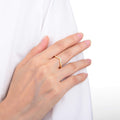 White Sapphire Curved Stackable Ring by Fine Color Jewels