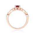 0.89 Ct Round Orange Spessartite Garnet Prong Silver Solitaire Ring by Fine Color Jewels