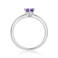 1 Ct Oval Purple Amethyst Prong Silver Solitaire Ring by Fine Color Jewels