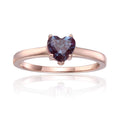 Alexandrite Solitaire Heart Ring by Fine Color Jewels