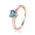 Blue Topaz Solitaire Heart Ring by Fine Color Jewels