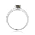 Green Tourmaline Cushion Solitaire Ring by Fine Color Jewels