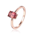 Pink Tourmaline Cushion Solitaire Ring by Fine Color Jewels