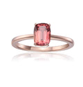 Pink Tourmaline Cushion Solitaire Ring by Fine Color Jewels