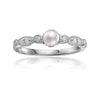 Round Pearl Solitaire Ring