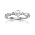 Round Pearl Solitaire Ring by Fine Color Jewels