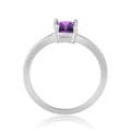 Amethyst Emerald Cut Solitaire Ring by Fine Color Jewels