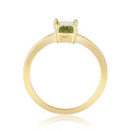 Octagon Green Peridot Prong Silver Solitaire Ring by Fine Color Jewels