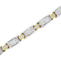 14K Two-Tone Gold Princess and Baguette-Cut Diamond Link Bracelet (3.00 cttw, H-I Color, SI1-SI2 Clarity) by Bids.com