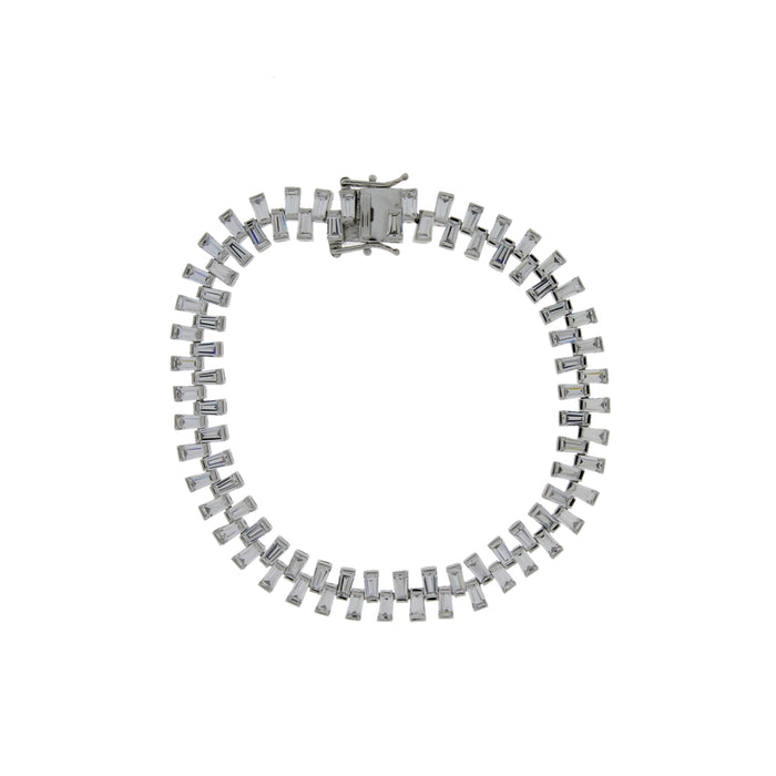 Cubic Zirconium Tennis Bracelet Sterling Silver by Bids.com