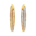 10K Yellow Gold 1/2 Cttw Round-Cut Diamond Modern Hoop Earrings (I-J Color, I2-I3 Clarity) by Bids.com