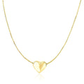 14k Yellow Gold Chain Necklace with Sliding Puffed Heart Charm by Bids.com