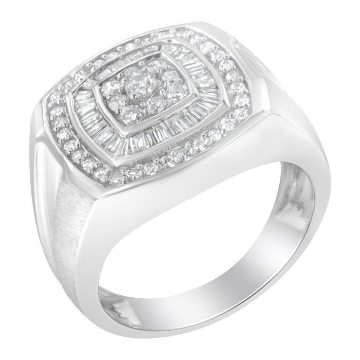 14K White Gold Men's 1 CTTW Diamond Band Ring by Bids.com
