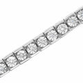 .925 Sterling Silver Miracle Set Diamond Accent Classic Tennis Bracelet (I-J Color, I2-I3 Clarity) - 7.25" by Bids.com