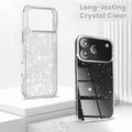Glitter Clear Case Compatible with iPhone 17 Pro, Sparkly Hard Back Cover, Transparent by Generic