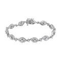 .925 Sterling Silver 2 1/2 Cttw Diamond Pear Shaped and Bezel Link Bracelet (I-J Color, I2-I3 Clarity) - 7.5 " by Bids.com