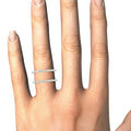 14k White Gold Dual Band Design Ring with Diamonds (1/3 cttw) by Bids.com