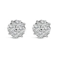 .925 Sterling Silver 1/2 cttw Prong Set Round-Cut Diamond Cluster Stud Earring (I-J Color, I2-I3 Clarity) by Bids.com