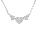 14K White Gold 1.0 Cttw Princess Cut Diamond Three Heart 18" Statement Pendant Necklace (H-I Color, SI2-I1 Clarity) by Bids.com