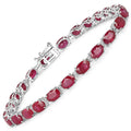 12.78 Carat Genuine Ruby and White Diamond 14K White Gold Bracelet by Bids.com