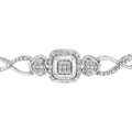 .925 Sterling Silver Diamond Cushion Frame Heart-Sides Twist 4â€-10â€ Adjustable Bolo Tennis Bolo Bracelet (I-J Color, I3 Clarity) by Bids.com