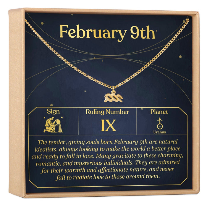February 9th Aquarius Necklace by Dear Ava