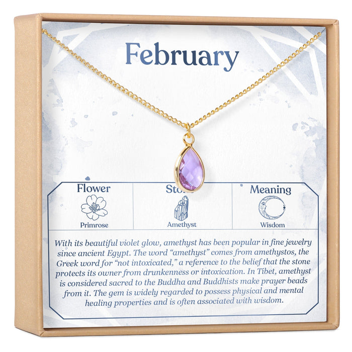 February Birthday Amethyst Birthstone Necklace by Dear Ava