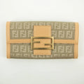 Fendi Beige Zucca Zucchino Mamma Canvas x Leather Long Wallet #2374 by Bolt Boutique