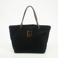 Fendi Black x Brown Velour x Leather Tote Bag #1951 by Bolt Boutique