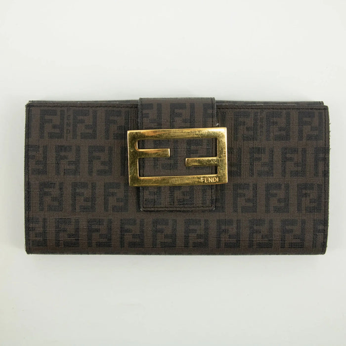 Fendi Brown Zucca Pattern PVC Long Wallet #2398 by Bolt Boutique
