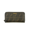 Fendi Brown Zucca Zippy Long Wallet #3855