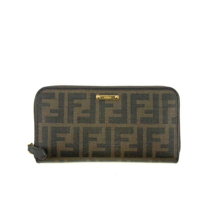 Fendi Brown Zucca Zippy Long Wallet #3855 by Bolt Boutique