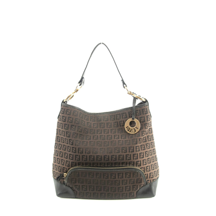Fendi Dark Brown FF Zucca Hobo Shoulder Bag #3605 by Bolt Boutique