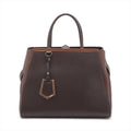 Fendi Dark Brown Two Tone Vitello Toujour Leather 2 Way Handbag 8BH250 #2506 by Bolt Boutique