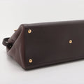Fendi Dark Brown Two Tone Vitello Toujour Leather 2 Way Handbag 8BH250 #2506 by Bolt Boutique
