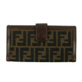 Fendi FF Zucca Leather x Canvas Brown Long Bifold Wallet #3298 by Bolt Boutique
