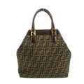 Fendi FF Zucca Leather x Canvas Triangular Brown Tote Bag #3182 by Bolt Boutique