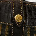 Fendi FF Zucca Leather x Canvas Triangular Brown Tote Bag #3182 by Bolt Boutique