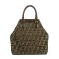 Fendi FF Zucca Leather x Canvas Triangular Brown Tote Bag #3182 by Bolt Boutique