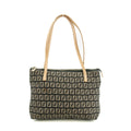 Fendi FF Zucchino Black Canvas Shoulder Bag #3606 by Bolt Boutique