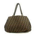 Fendi Mama Baguette Zucca FF Chain Shoulder Bag Brown #3546 by Bolt Boutique