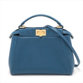 Fendi Mini Peek-a-boo Leather 2 Way Handbag Blue 8BN244 -#2501 by Bolt Boutique