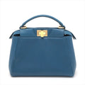 Fendi Mini Peek-a-boo Leather 2 Way Handbag Blue 8BN244 -#2501 by Bolt Boutique