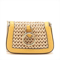 Fendi Nano Bucket Straw & Leather Chain Shoulder Bag Yellow #3260 by Bolt Boutique